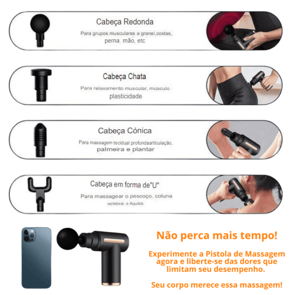 Pistola Massageadora Portátil